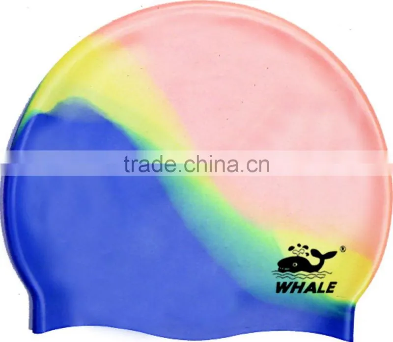 Multi colors fashionable swimming caps with customized logo(CAP-201)