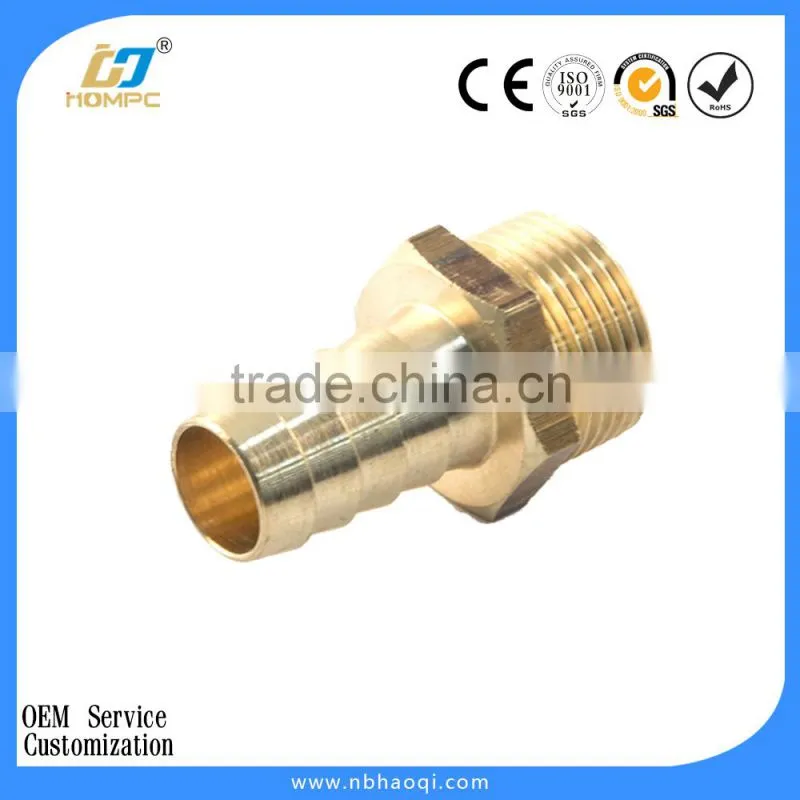 Brass barb garden hose thread adapter