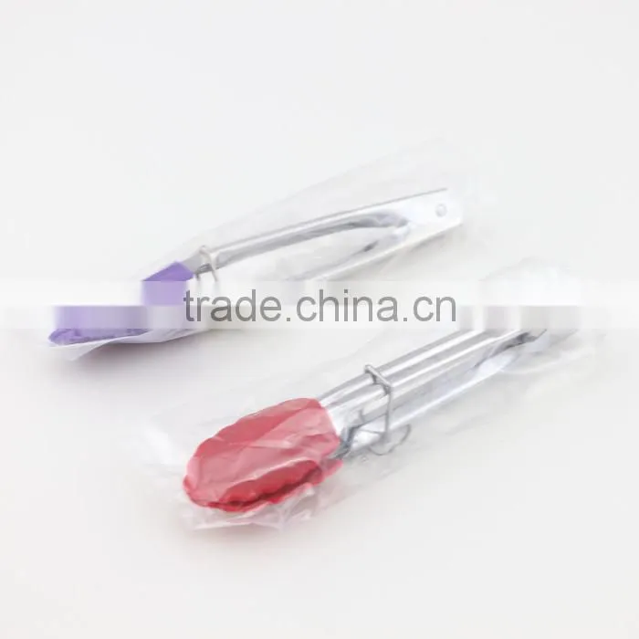Mini Silicone & Stainless Steel Tongs (Assorted Colors)