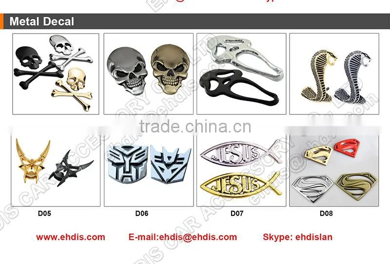 silver chrome 3d sticker motorcycle logo sticker