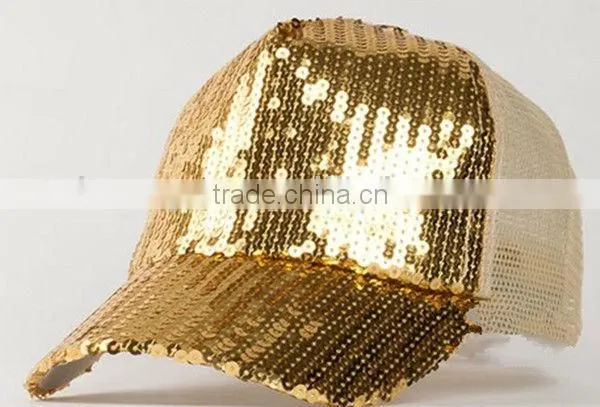 Custom blank paillette snapback trucker cap