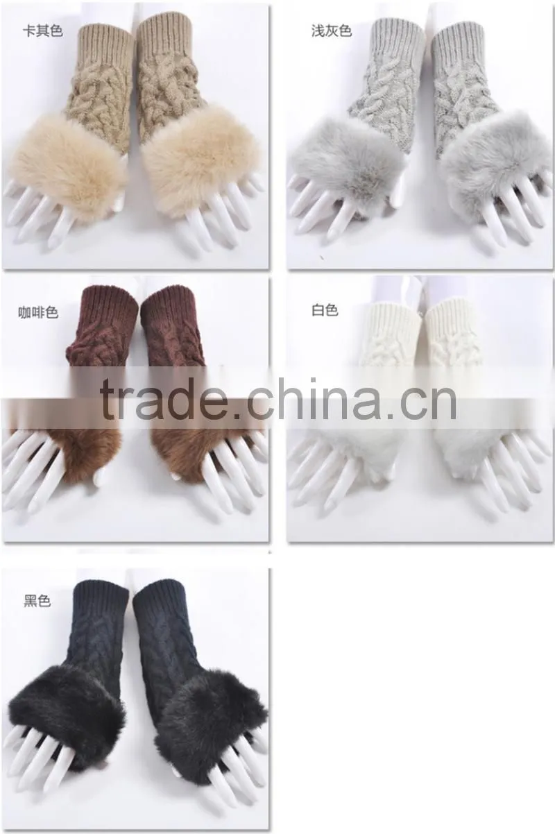 heated pure color autumn winter soft lady gloves workout gloves