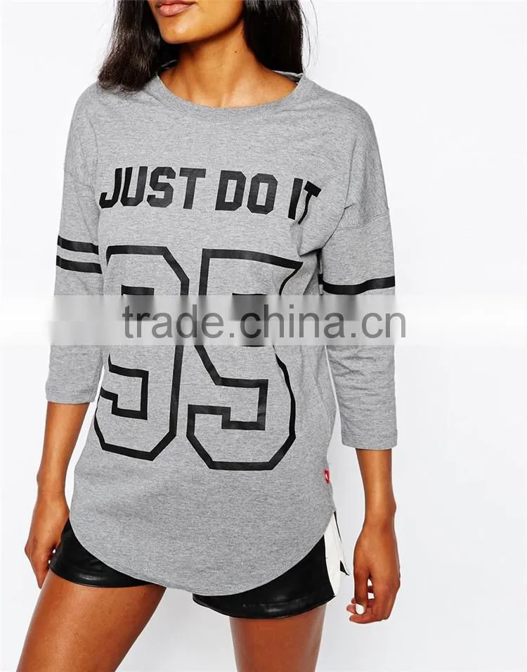 Just do it printing womens long sleeve sports t shirts