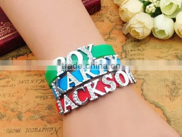 New design hot high grade jewelry letters leather bracelet for women