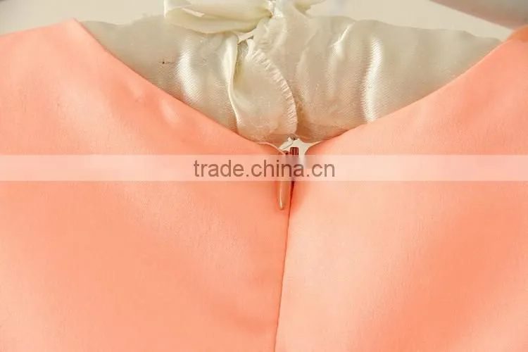 Hot Turkey wholesale children clothes summer shiny performance dance dresses Orange one piece flower party dress Vietnam dress