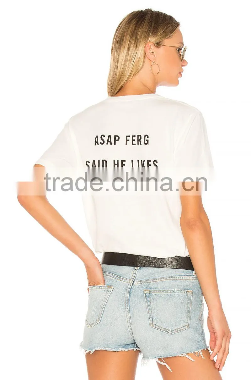 Guangzhou Best-Selling New Design Summer Casual 160g 100% Cotton Short Sleeve O-Neck Women's Custom T Shirt Printing