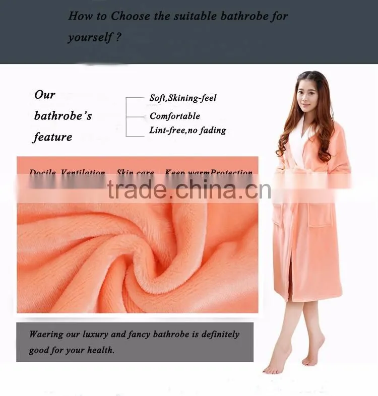 Polar fleece robe anti-pilling stripe formal wear light colors manufacture