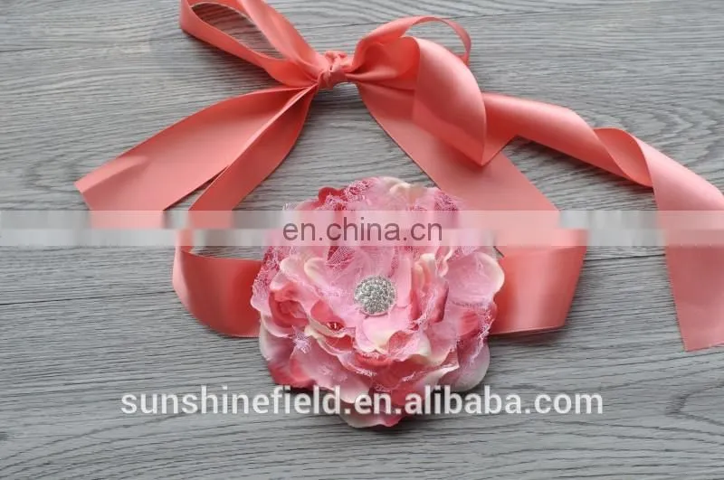 Laced Peony Flower Sash Belt For Kids