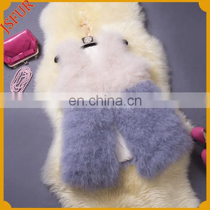 2015 HOT Sales Women Real Ostrich Feather Vest Hit colors