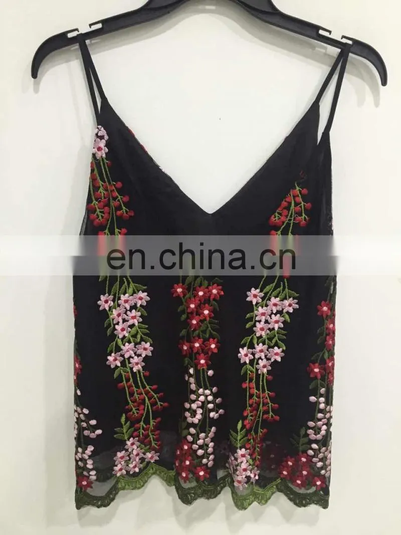 The 2017 summer net cloth embroidery condole belt unlined upper garment