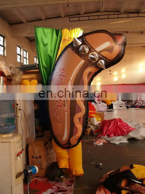 new style popular inflatable costumes walking mascotof sausage for advertising