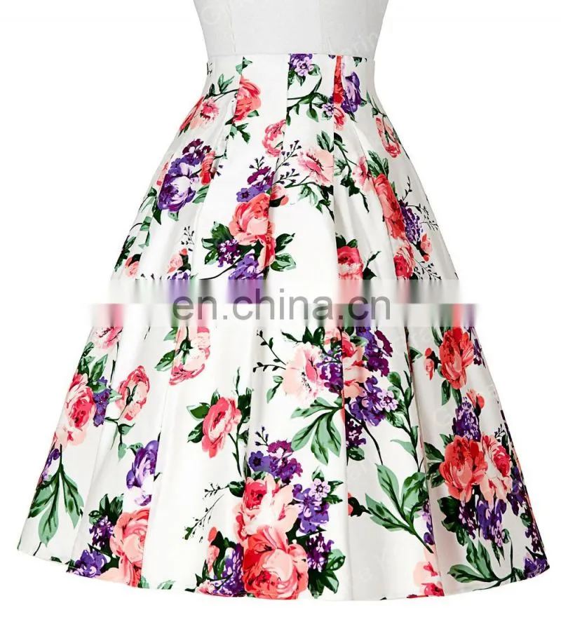 Grace Karin Occident Women's Vintage Retro Floral Pattern Cotton Skirt 9 Patterns CL008925-7