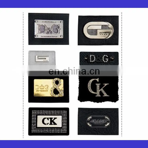 embossed leather patch custom hat label jeans leather label