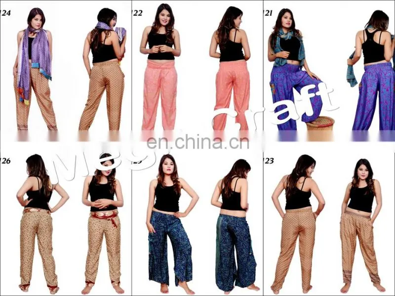 Indo Western Women's Harem Trousers Wide Legs- Indian Hippie Yoga Palazzo Pants- Designer Indo Western Women's Harem pants