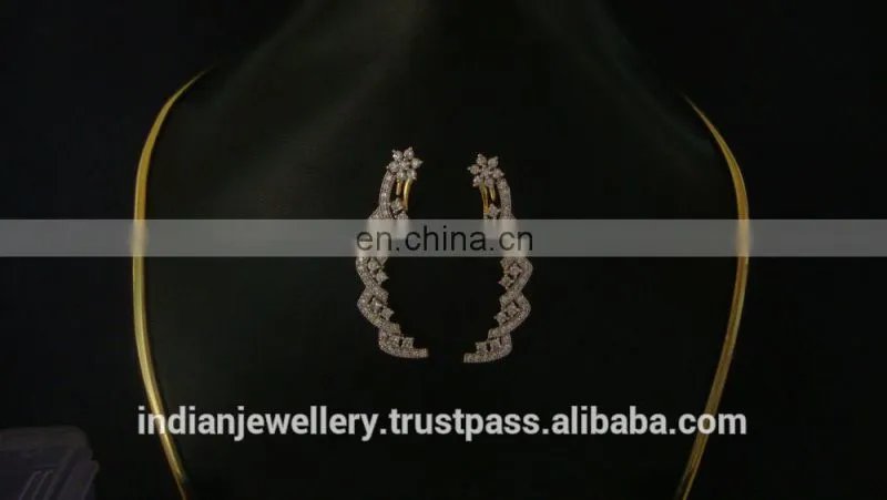 cz stone ear cuffs exporter, ad jewellery ear cuffs manufacturer