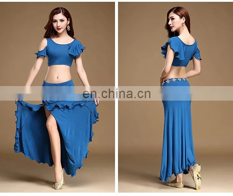 T-5125 Newest style indian modal sexy belly dance costumes with diamond belt chain