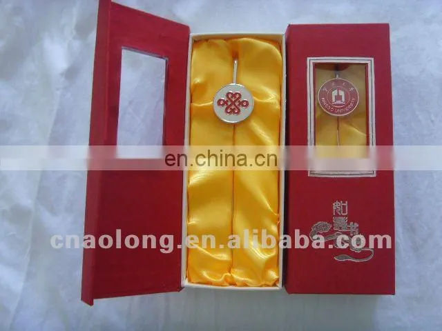 promotion metal souvenir bookmark with custom laser engraved logo