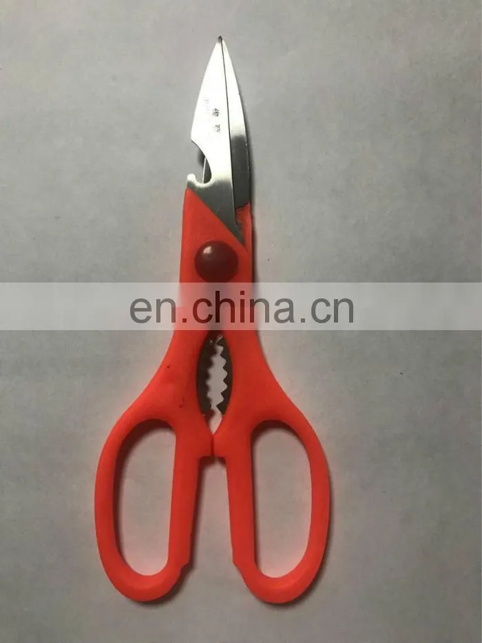 High Quality With Color Plastic Handle Kitchen Scissors Nut Cracker