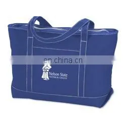 XD1019 Solid Cotton Yacht Tote front slip pocket has bottom gusset