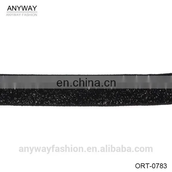 Chic fashion black grosgrain aglet lace