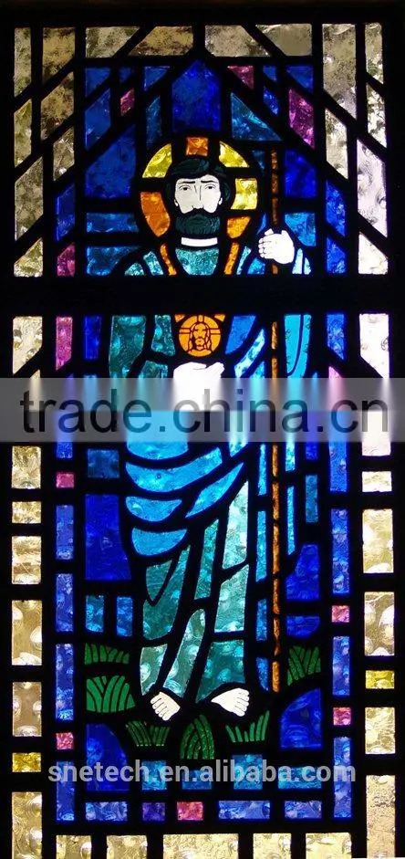 stained glass of church pattern for interior or exterior decoration