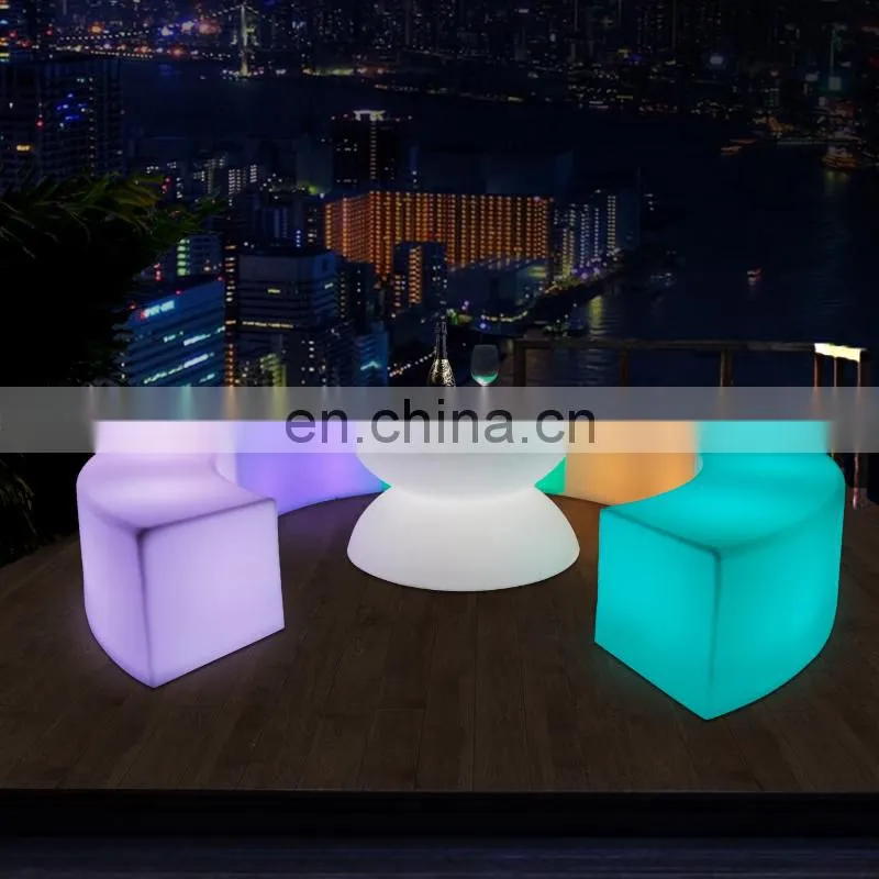 RGB rechargeable led bar furniture lllluminated waterproof bar chair stool