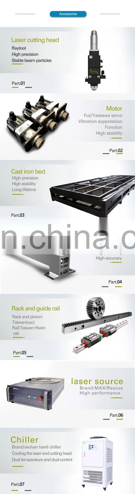 Top quality 1000W 1500W 2000W fiber laser cutting machine cutter sheet metal