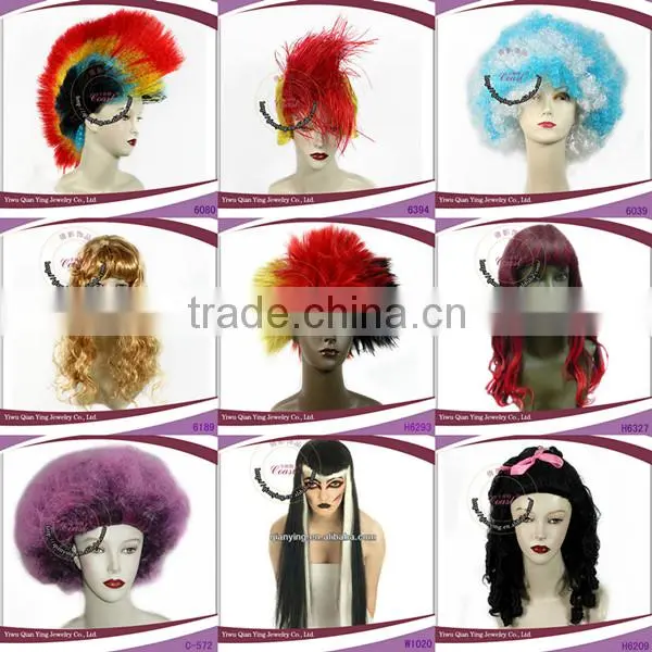 long red curly synthetic halloween wigs