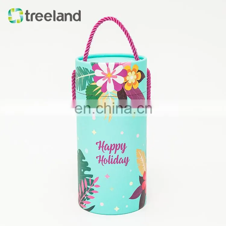 Wholesale Cardboard Christmas Gift Box Packaging Paper Tube with Handle