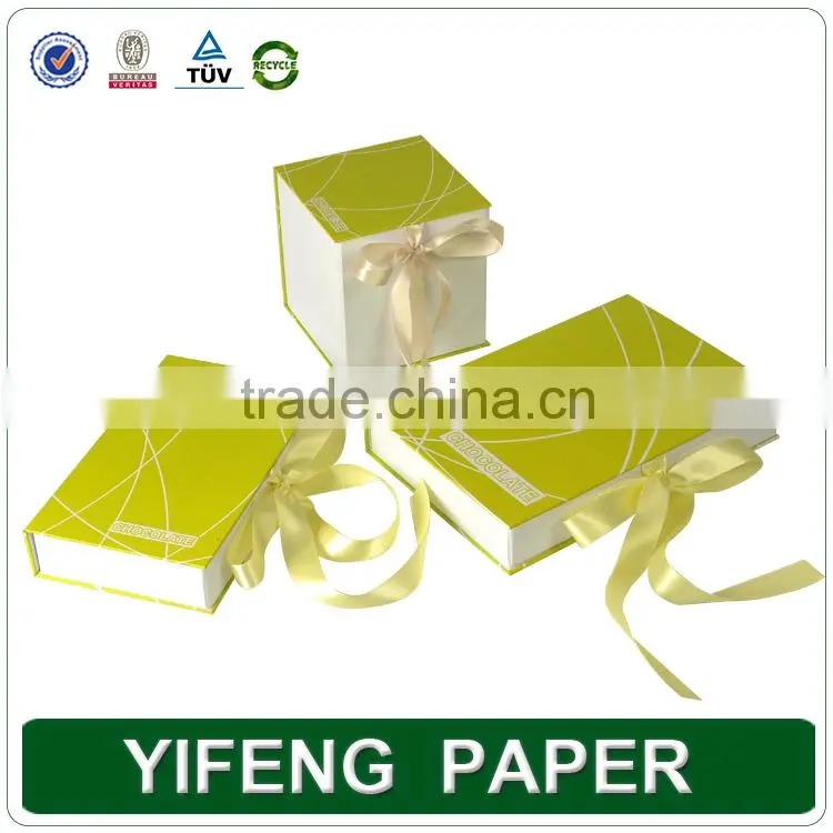 2015 green-yellow printing folding cardboard box