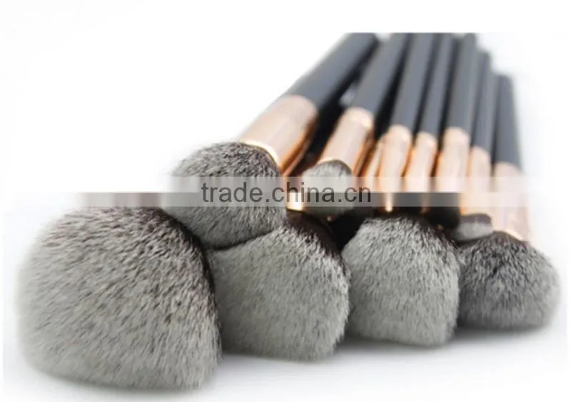 11pcs gold ferrule Luxury Makeup Brush Set synthetic hair