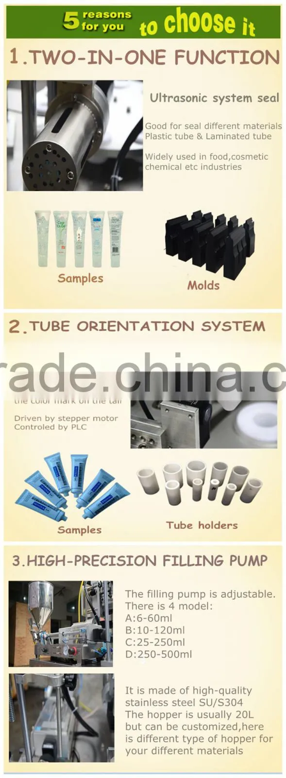 High Speed Automatic Soft Tube Filling and Sealing Machine