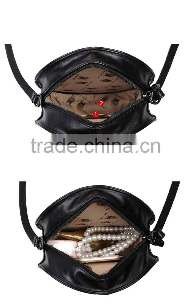 Fashion Female Shoulder Bag Lovely Flowers Sweet Small Round Bag Handbag Shoulder Bags