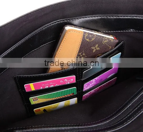 2015 fashion men high end genuine leather laptop bag