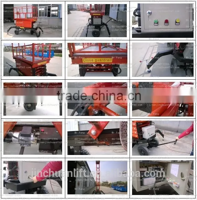 12m small mobile electric scissor lift table/hydraulic scissor lift table