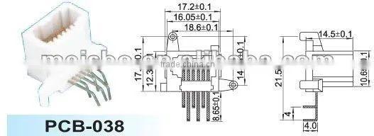 Universal 6 pin telephone connectors