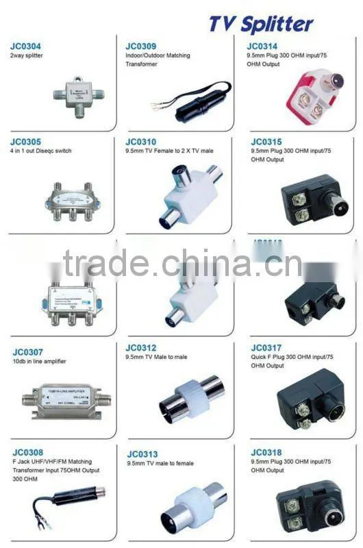 Silver colour CE 6 way power tv splitter