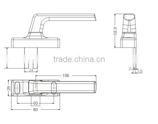 sliding window lock handle