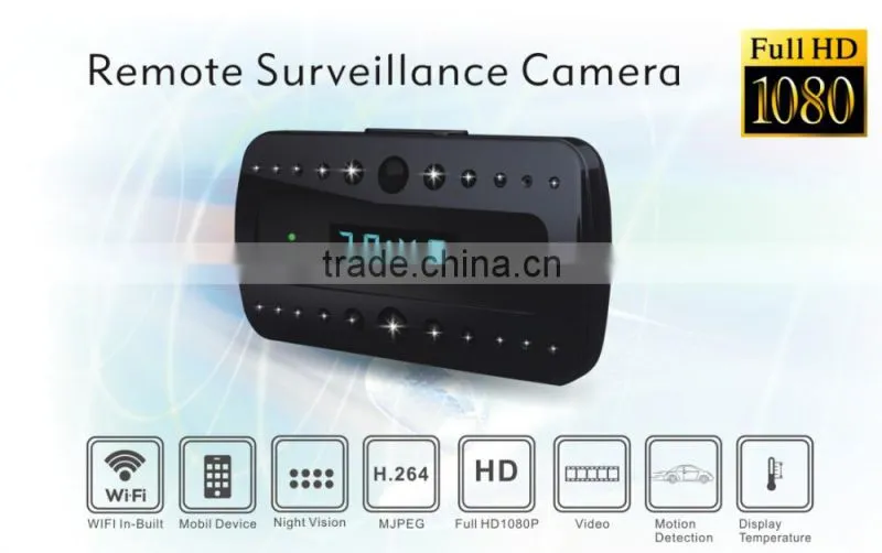 Very Very small 1080P HD Wifi Clock Radio Hidden Camera with IR Night Vision