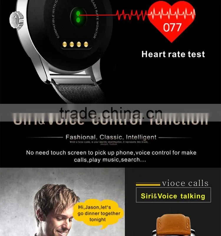 IP54 Waterproof 5D curved OGS screen bt 3.0 4.0 smartwatch with Nucleus OS
