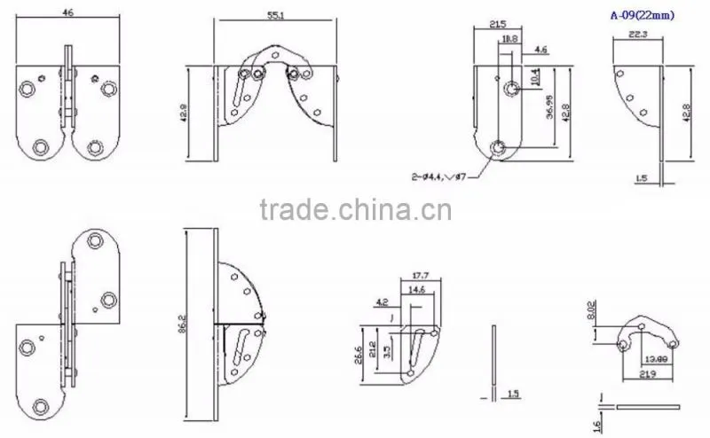 Made In Taiwan 22 mm Wood Space Save Furniture Table Desk Drop Leaf Hinges