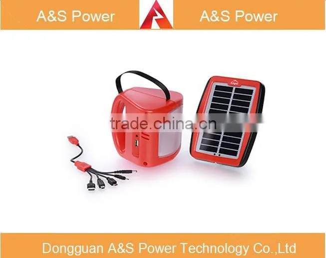Solar LED lantern with USB and solar panel for camping lamp
