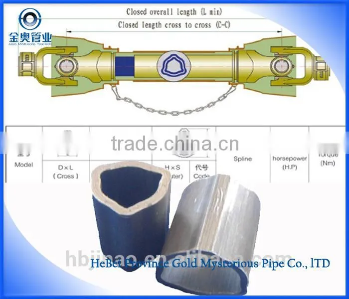 Seamless triangular steel pipe or bell-shaped pipe for PTO shaft