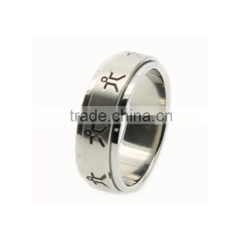 Stainless Steel Spinner Engraved Men Rings