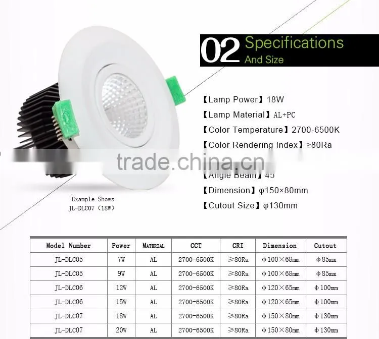 Recessed 11W 13W LED Dimmable Downlight Downlight LED Dimmable LED Down Light