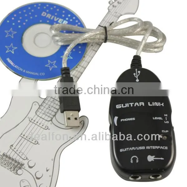 USB to Guitar Interface Cable Link Audio for PC/MAC Recording Adapter