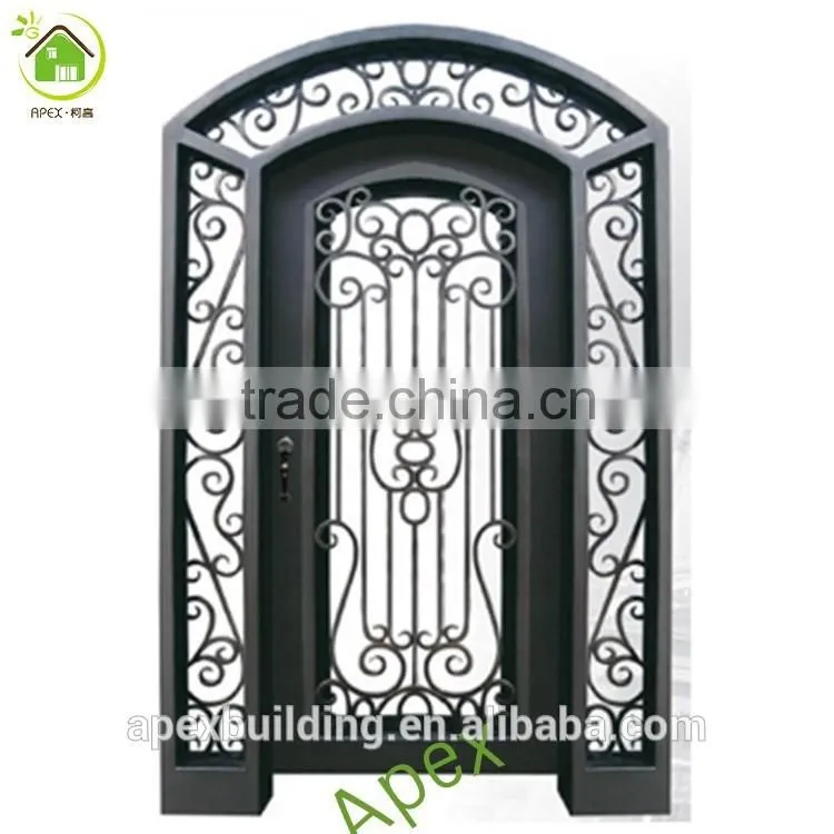 Main entrance door wrought iron door exterior door with sidelight