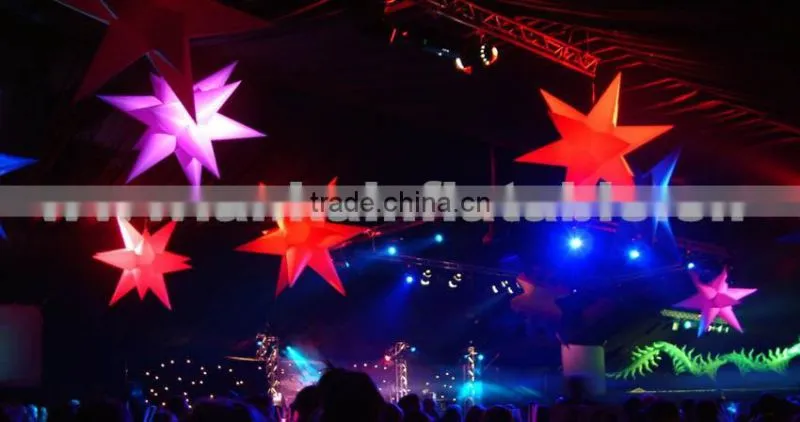 Multangular inflatable lighted christmas stars for decoration