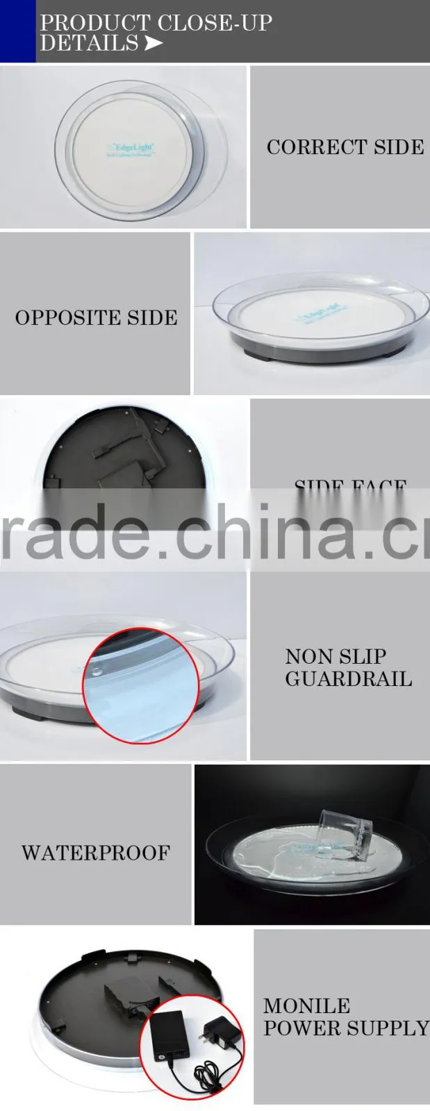 Edgelight Led food tray decorative lighting fixture waterproof lighting fixture