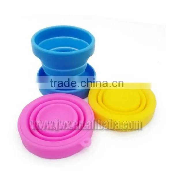 Collapsible silicone travel cup in beautiful candy color